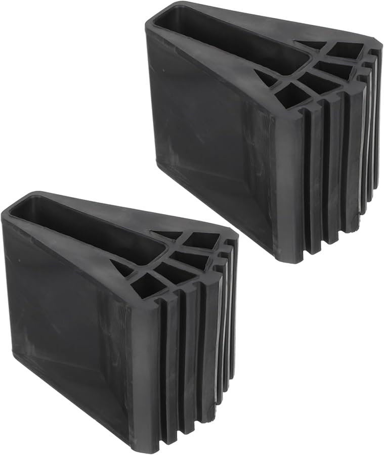 2Pcs Thick Rubber Ladder Foot Protectors Non Slip Floor Protection Mats - Image 1