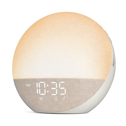 Odokee Sunrise Alarm Clock White Noise Machine: Natural Wake Up Light - Dimmable Clock with Bluetooth Speaker for Bedroom - 25 Sleep Sounds for Baby Adults Kids Putty - Image 1