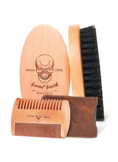 Beard Grooming Kit  Essential for Men Includes Soft Bristle Brush Premium Comb with Case