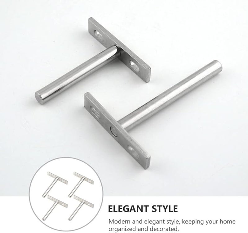 Tehaux 4Pcs 13X7CM Concealed Floating Shelf Brackets Wall Mounted Space Saving Design - Image 5