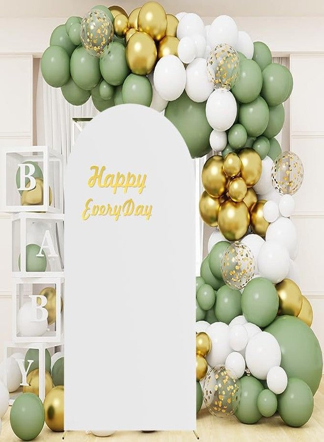 HAINARverS Wedding Arch Cover 7.2FT Spandex Fitted Stretchy Arch Stand Covers,2 Sided Round Top Chiara Backdrop Cover for Birthday Party Ceremony Banquet Baby Shower Arch Decoration(White) - Image 2