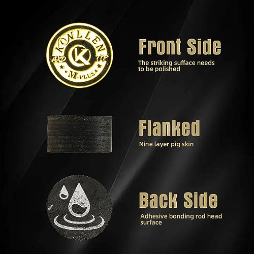 KONLLEN 14mm Pool Cue Tips – 6 or 9 Layer Laminated Cue Tip, S/M/H Hardness Options, Durable Billiard Cue Replacement Tip - Image 3