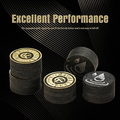 KONLLEN 14mm Pool Cue Tips – 6 or 9 Layer Laminated Cue Tip, S/M/H Hardness Options, Durable Billiard Cue Replacement Tip - Image 5