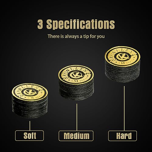KONLLEN 14mm Pool Cue Tips – 6 or 9 Layer Laminated Cue Tip, S/M/H Hardness Options, Durable Billiard Cue Replacement Tip - Image 2