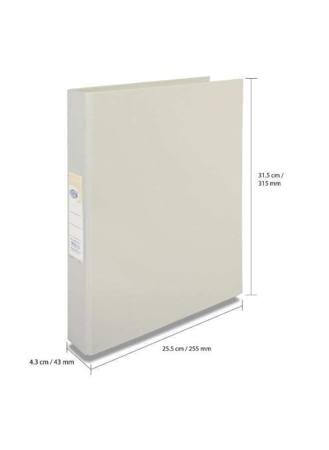 FIS PP Ring Binder, A4 Size(210x297), 2[O]Ring Type, 25mm Ring Size, 42mm Spine Size with PVC Pocket in Spine for Label Design, Packet of 10 Pieces Per Box, Grey Color-FSBDPPA4GY10  - Image 5