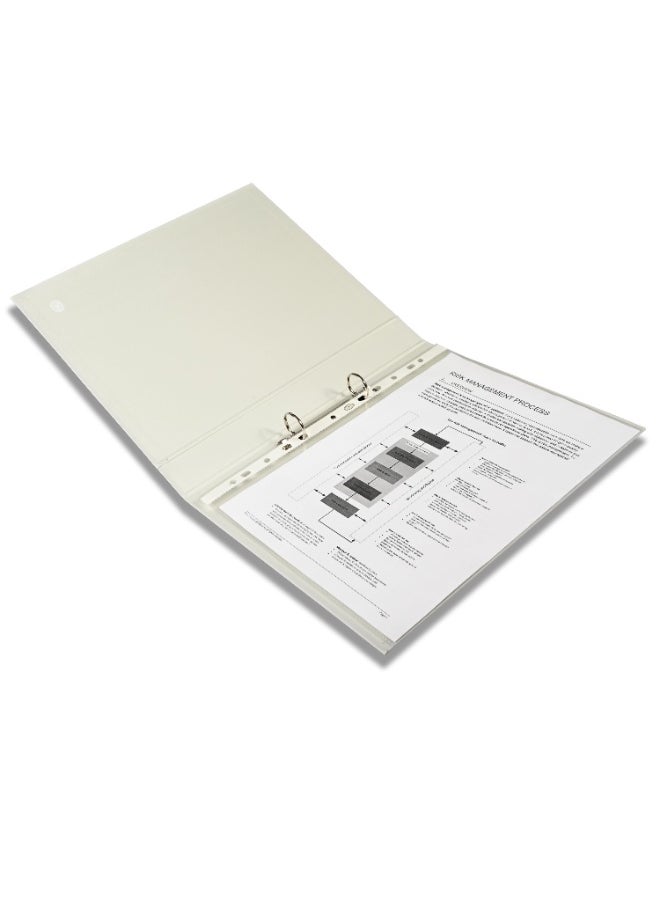 FIS PP Ring Binder, A4 Size(210x297), 2[O]Ring Type, 25mm Ring Size, 42mm Spine Size with PVC Pocket in Spine for Label Design, Packet of 10 Pieces Per Box, Grey Color-FSBDPPA4GY10  - Image 4