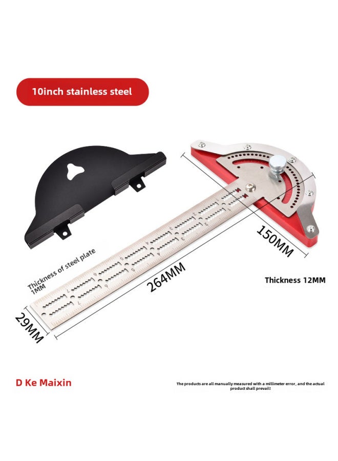 Woodworkers Edge Rule Woodworking Ruler Edge Ruler Woodworking Angle Ruler British Ruler Measuring Tool-Model:10 Inches (Bubble Bag + Carton) - Image 1