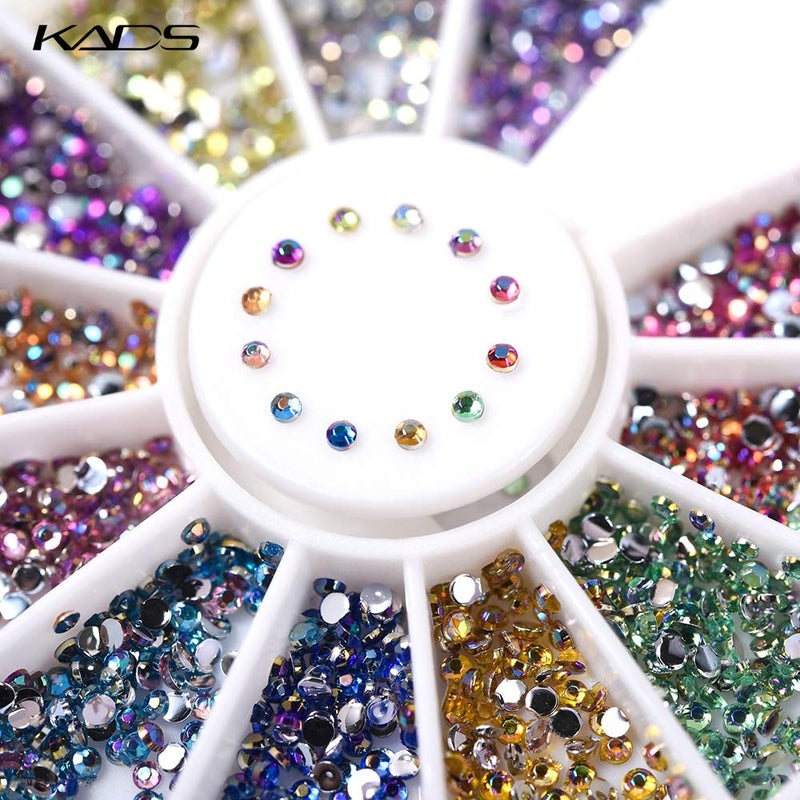 KADS12 Colors 600 Pcs Nail Art Decorations Valentine's Day Crystal Glitters Rhinestones Acrylic Tips Manicure Decoration for Nail Tools - Image 1