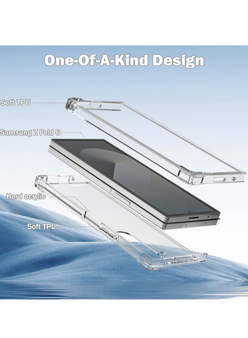MIGOFAST Samsung Galaxy Z Fold 6 Clear Case Hard PC Back & Soft TPU Bumper Transparent Protective Cover Shockproof Scratch Resistant Case for Samsung Galaxy Z Fold6 5G - Image 3