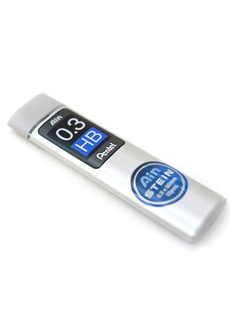 بنتل قلم رصاص ميكانيكي بنتل عين شتاين قلم رصاص ميكانيكي | رأس القلم الرصاص مقاس 0.3 مم | رصاص من درجة Hb | عبوة من 15 قطعة (C273-Hb)، حبر أسود - Image 1