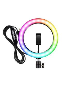 شوبي MJ26 RGB LED Ring Light 26cm 10-inch multicolor off white light with Phone Clip wall Phone Video Beauty Fill Light - TikTok Light - Musically Light 
