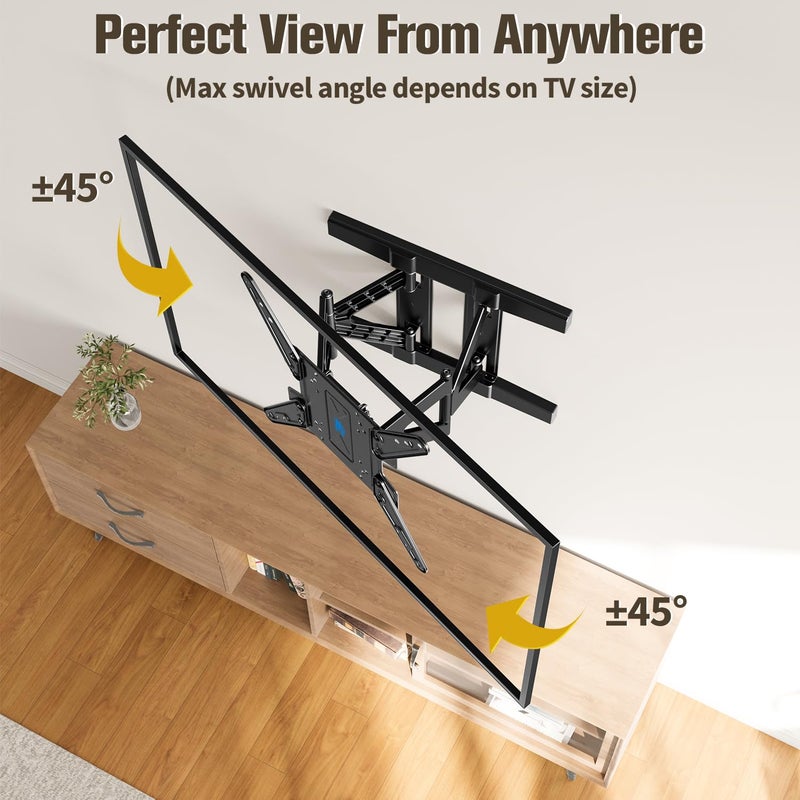 Mounting Dream Ultra Slim TV Wall Mount for 26-75 Inch Television, Full Motion Bracket with Smooth Extension, Swivel and Tilt, 1.38â€ Thin Low Profile TV Mount Fits 16'' Studs, Up to 400x400mm, 88lbs - Image 3