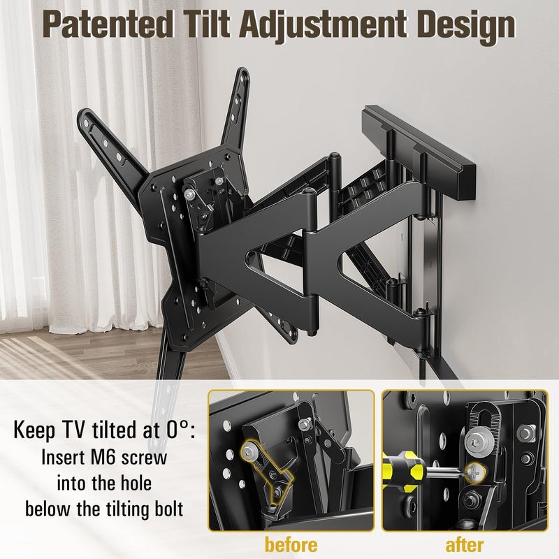 Mounting Dream Ultra Slim TV Wall Mount for 26-75 Inch Television, Full Motion Bracket with Smooth Extension, Swivel and Tilt, 1.38â€ Thin Low Profile TV Mount Fits 16'' Studs, Up to 400x400mm, 88lbs - Image 5
