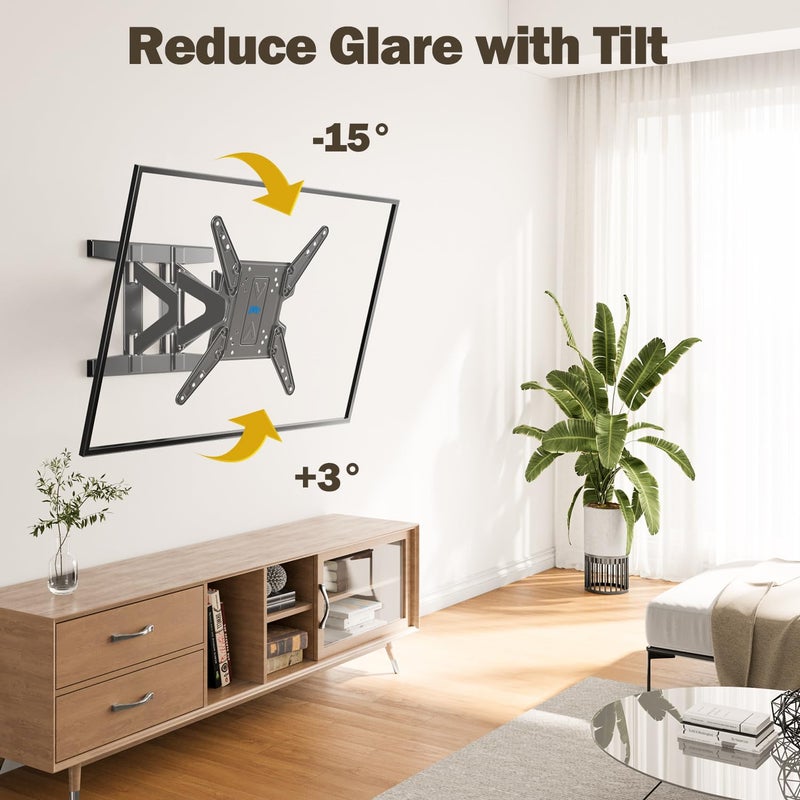 Mounting Dream Ultra Slim TV Wall Mount for 26-75 Inch Television, Full Motion Bracket with Smooth Extension, Swivel and Tilt, 1.38â€ Thin Low Profile TV Mount Fits 16'' Studs, Up to 400x400mm, 88lbs - Image 4