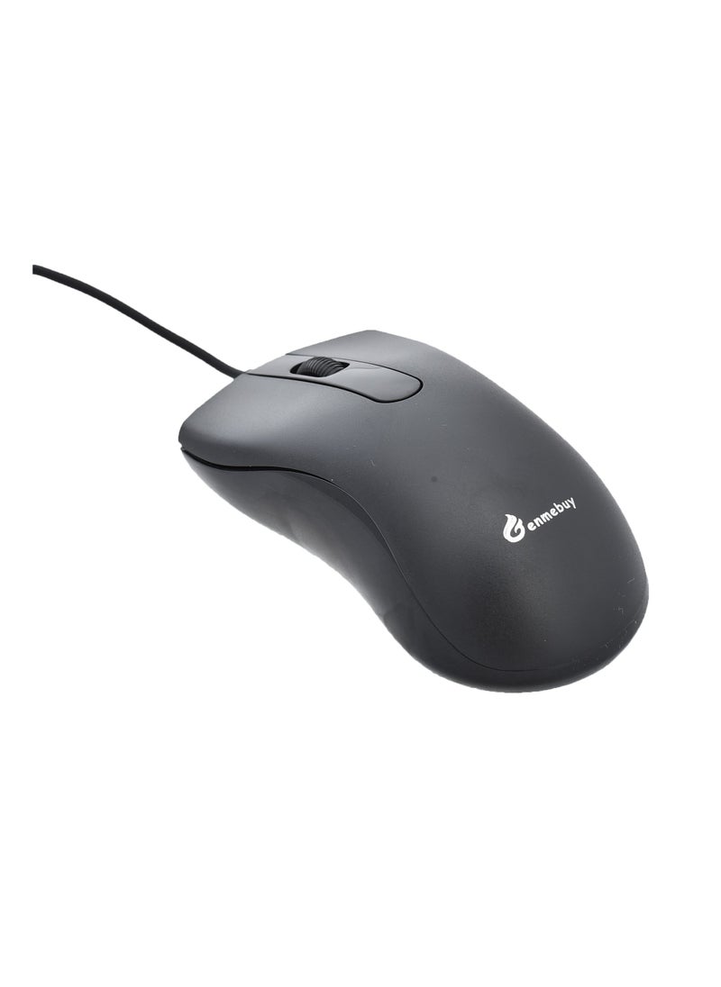 Generic - M-S015 Ergonomic High Quality Optical Mouse With Mechanical Macro Programming Chip Design And Long Wire Supports Windows 10/Windows 7/ Windows Vista And Windows XP - Black - Image 1