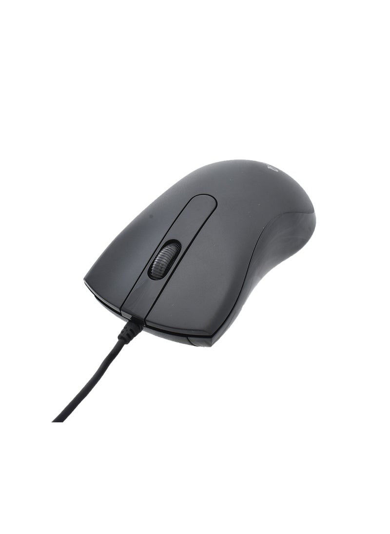 Generic - M-S015 Ergonomic High Quality Optical Mouse With Mechanical Macro Programming Chip Design And Long Wire Supports Windows 10/Windows 7/ Windows Vista And Windows XP - Black - Image 1