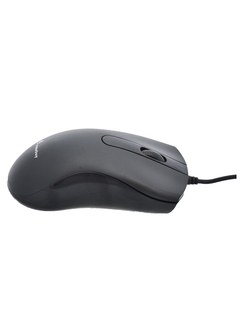 Generic - M-S015 Ergonomic High Quality Optical Mouse With Mechanical Macro Programming Chip Design And Long Wire Supports Windows 10/Windows 7/ Windows Vista And Windows XP - Black - Image 1