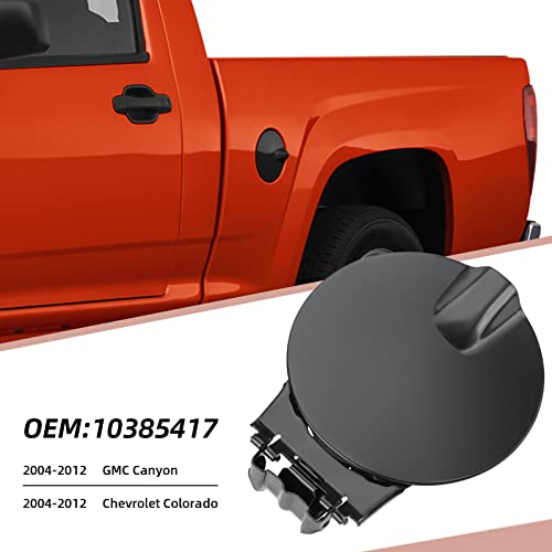 Parfyter 10385417 Fuel Filler Gas Door Tank Matte Black Gas Cover Cap Fuel filler gas door Compatible with Chevy Colorado & GMC Canyon 2004 2005 2006 2007 2008 2009 2010 2011 2012 - Image 2
