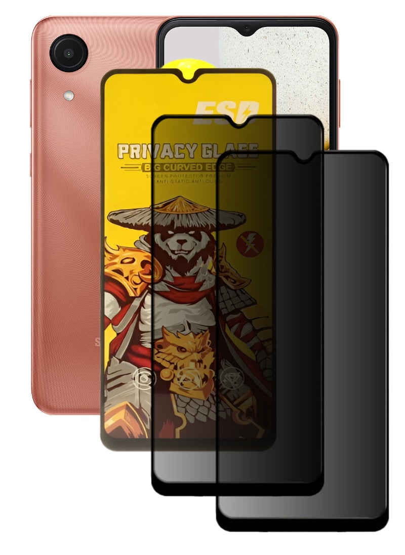 ESD 2 Pieces Tempered Dustproof Privacy Glass Screen Protector Compatible For Samsung Galaxy A03 Core - Image 1