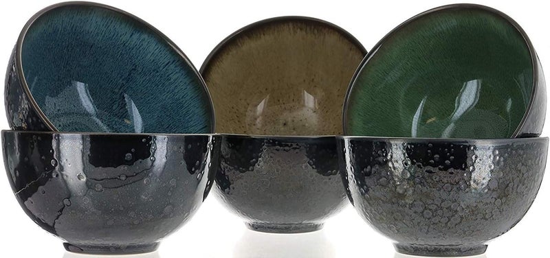 Mikasa Sapphire Stoneware Bowls  Set of 6 Bowls  Dishwasher Safe  Microwave Safe - Image 3