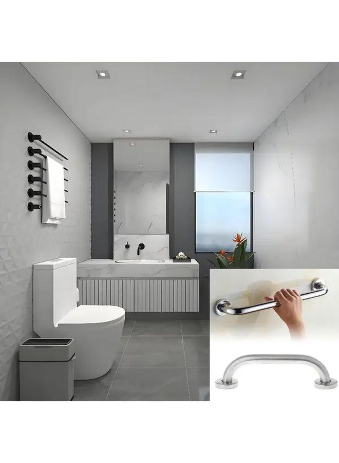 Stainless Steel Grab Bar 19x200mm Non Slip Safety Handrail Bathroom Toilet Grip - Image 1