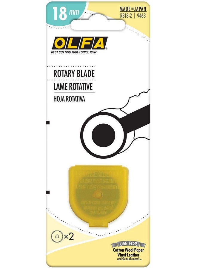 OLFA 9463 Rb18 2 18Mm Rotary Blades 2 Pack Silver - Image 1
