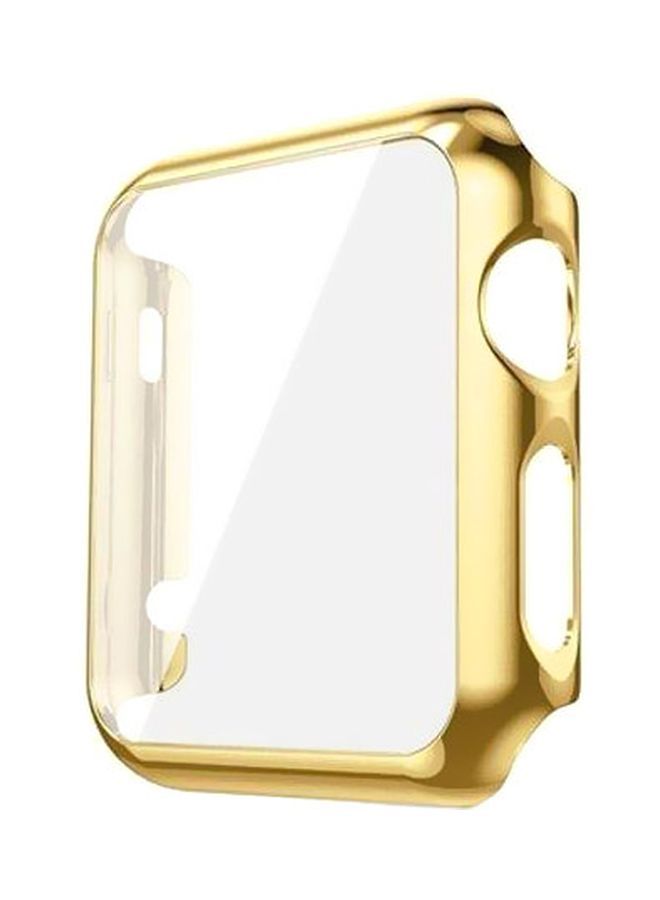 NIBEMINENT Protective Case Cover For Apple Watch 42mm Clear/Gold  - Image 1