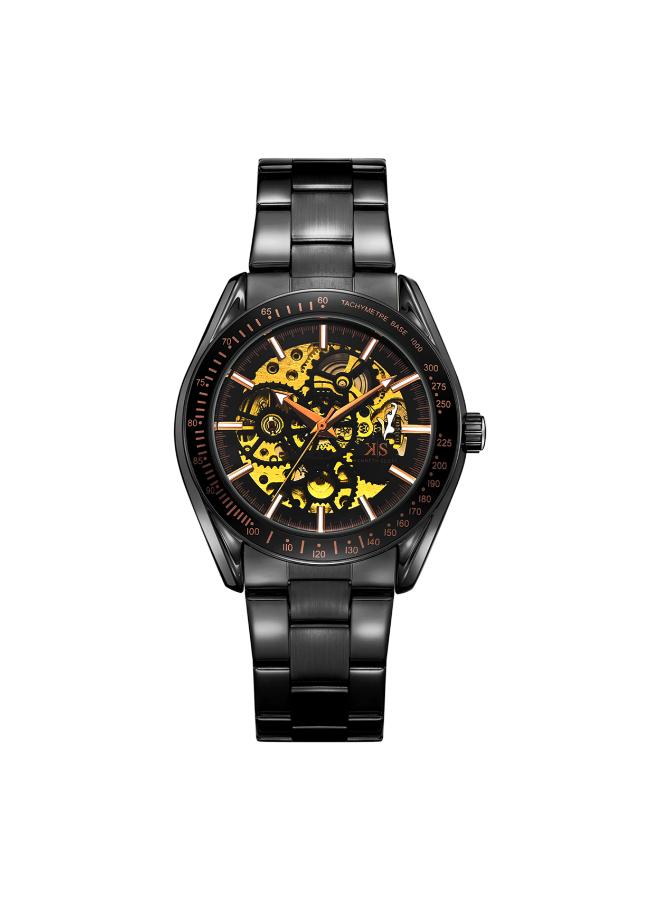 KENNETH SCOTT Kenneth Scott K22312-BBBB Men's Mechanical Display Watch & Stainless Steel Strap Black  - Image 2