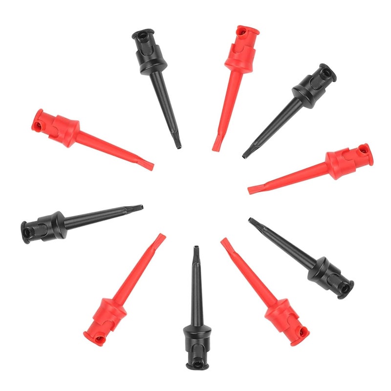Multimeter Test Hook Clips Blue Red 10 Pcs Five Black Five Red For Mini Electronics - Image 2