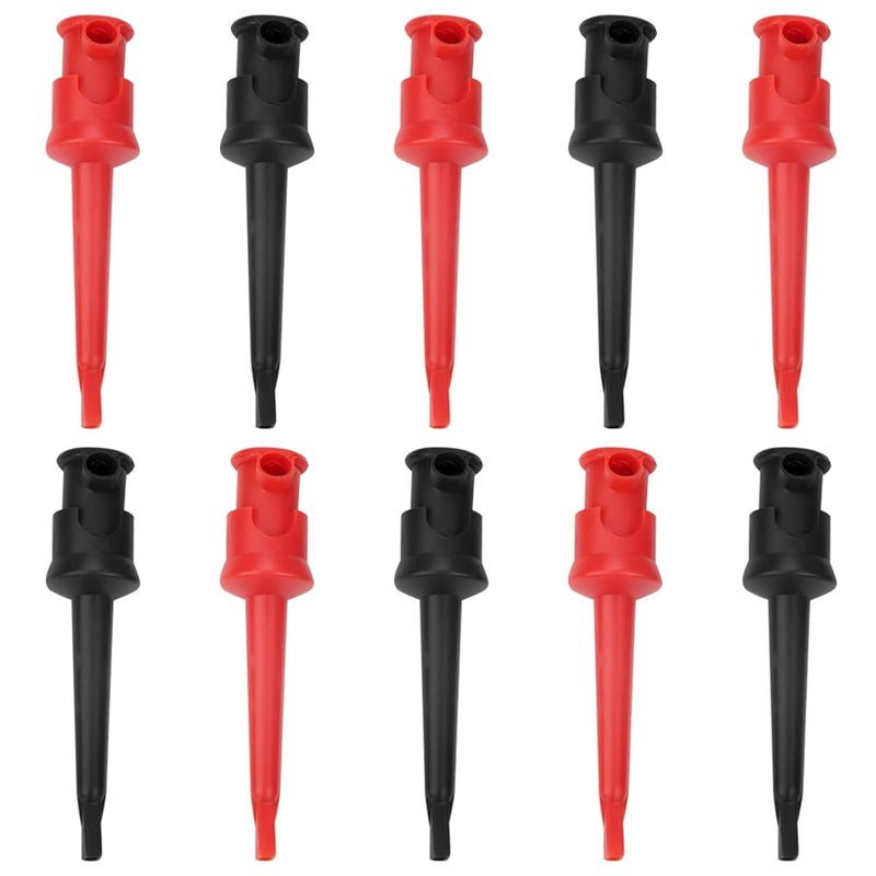 Multimeter Test Hook Clips Blue Red 10 Pcs Five Black Five Red For Mini Electronics - Image 4
