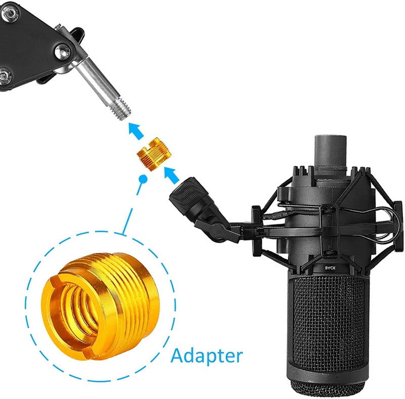 SHOPEE 2 PCS Mic Stand Adapter - Boom Arm Screw Thread Adapter 5/8" Male to 3/8" Female Screw Adapter for Microphone Stand, Shock Mount - Image 3