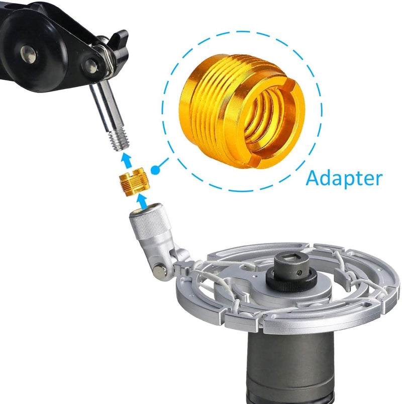 SHOPEE 2 PCS Mic Stand Adapter - Boom Arm Screw Thread Adapter 5/8" Male to 3/8" Female Screw Adapter for Microphone Stand, Shock Mount - Image 4