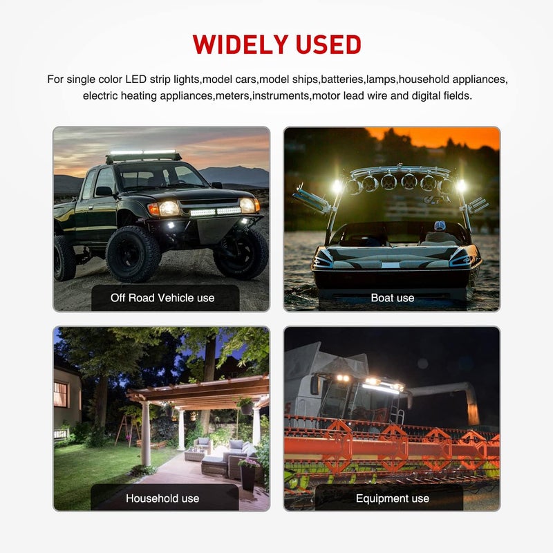 Nilight led Light bar Wiring Harness 2PCS 12 AWG Extension Kit 10 Feet for LED Work Light Bar Led Pods Off Road Lights Driving Fog Light Boat Lighting, 2 Years Warranty, Black Non sticky surface - Image 5