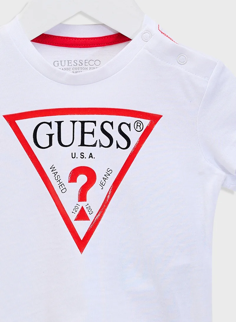 GUESS Kids Logo Crew Neck T-Shirt