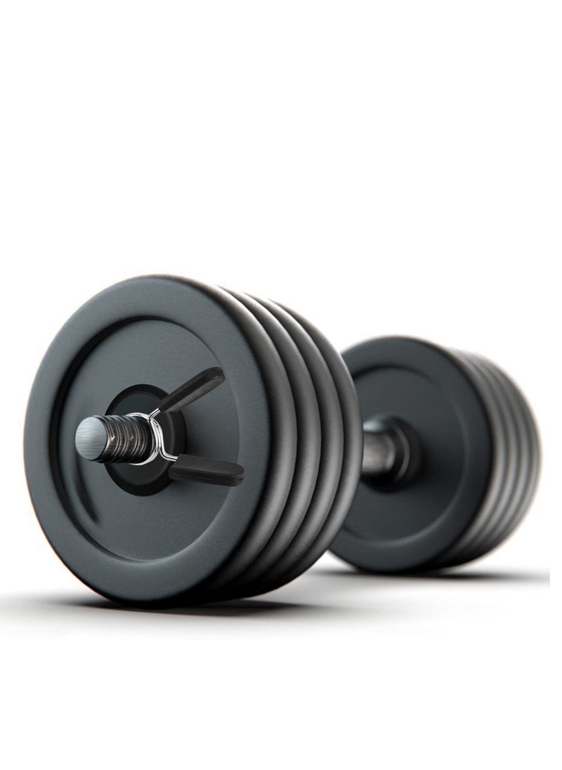 Cuken 4 Piece Barbell Clamps Dumbbell Spring Clip Circlip Collars 3cm Weight Bars Clips Fitness Weightlifting Lock Buckle for Standard Bar Barbell Strength Training Gym Accessory  - Image 5