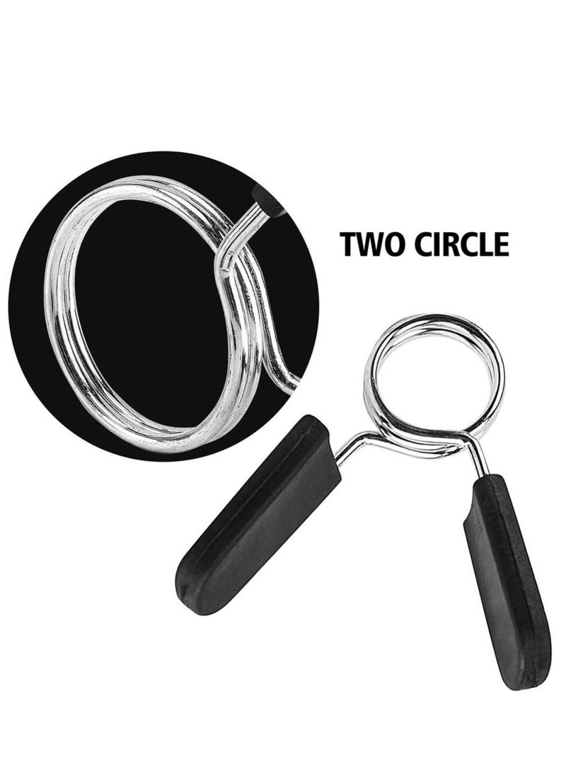 Cuken 4 Piece Barbell Clamps Dumbbell Spring Clip Circlip Collars 3cm Weight Bars Clips Fitness Weightlifting Lock Buckle for Standard Bar Barbell Strength Training Gym Accessory  - Image 4