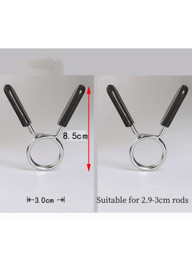 Cuken 4 Piece Barbell Clamps Dumbbell Spring Clip Circlip Collars 3cm Weight Bars Clips Fitness Weightlifting Lock Buckle for Standard Bar Barbell Strength Training Gym Accessory  - Image 2