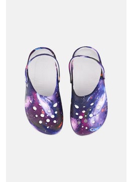 Woz Kids Boy Slingback Clogs, Purple Combo  - Image 2