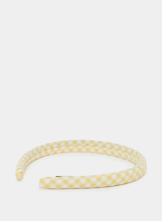 ستايلي Teen Girls Yellow Checked Headband