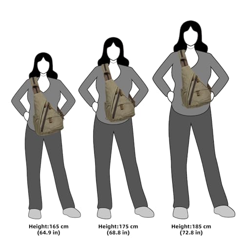 KL928 Canvas Sling Bag - Small Crossbody Backpack Shoulder Casual Daypack Rucksack for Men Women(Large Version) - Image 5