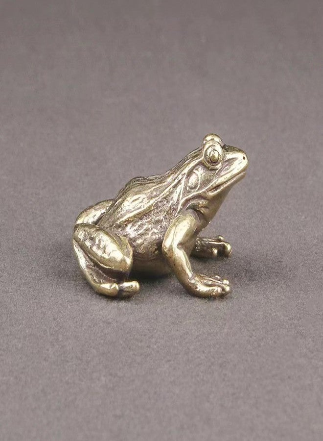 ALHBEJT Brass Statues Small Brass Metal Statue Ornament Animal Figurines Home Office Decor Metal Desktop Ornament Wall Art Gifts (1PCS Frog) - Image 4