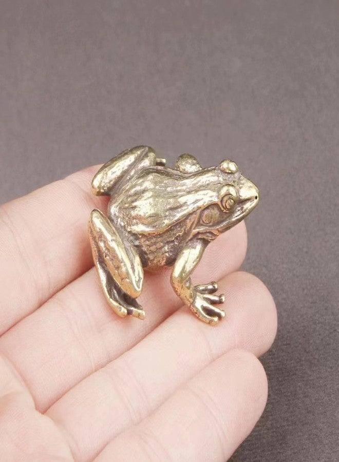 ALHBEJT Brass Statues Small Brass Metal Statue Ornament Animal Figurines Home Office Decor Metal Desktop Ornament Wall Art Gifts (1PCS Frog) - Image 5