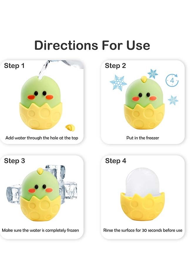KHAJUL Kawaii Chick Shape Ice Roller For Face, Beauty Facial Massage, Glow Cube For Face（Yellow)  - Image 4