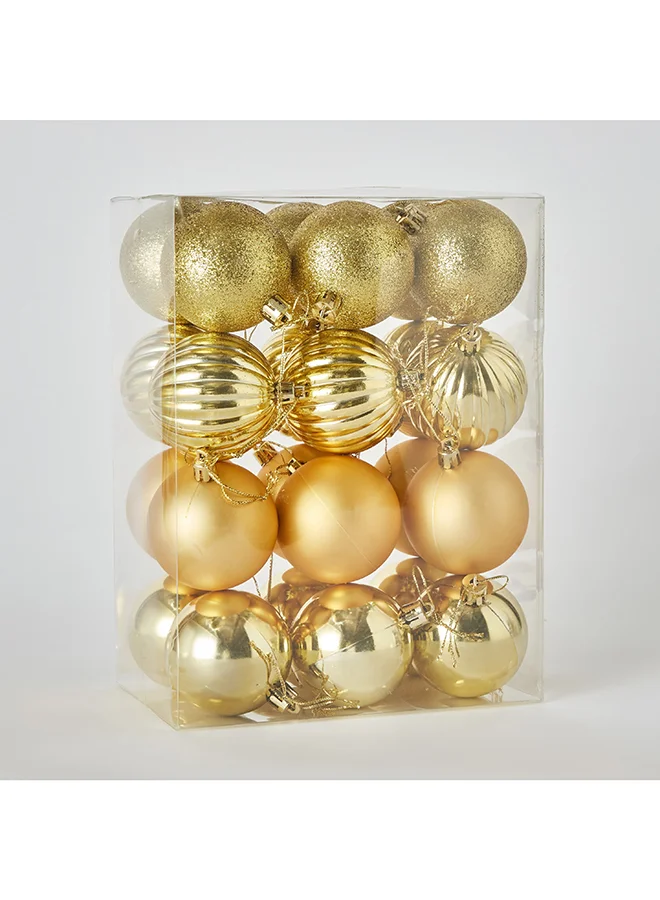 Home Box Blovec 24-Piece Assorted Bauble Set 6 x 6 x 6 cm