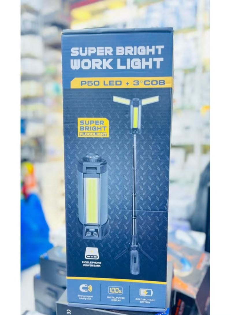 Super Bright Rechargeable Work Light For Camping With 3 Cob - Image 4