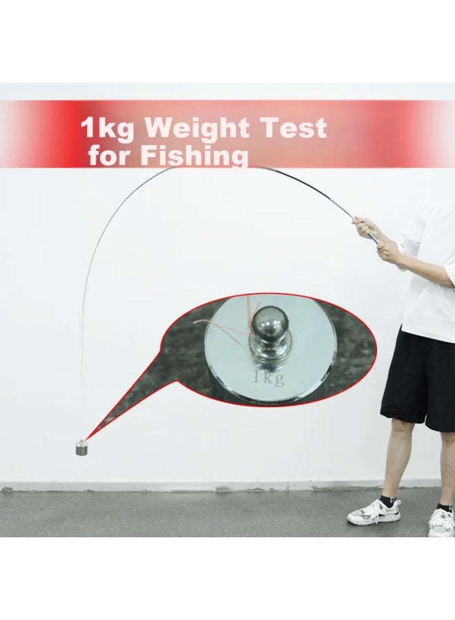 Bear fire Bearfire 2.1m Short Section Stream Rod Carbon Fiber Fishing Rod Hand Rod Children's Fishing Rod Portable Light Hard White Striped Pole - Image 2