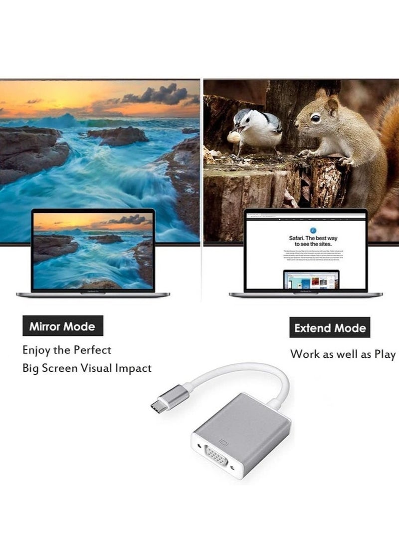 محول USB-C إلى VGA من JAJEEK، متوافق مع Thunderbolt 3، إخراج فيديو 1080P - Image 4