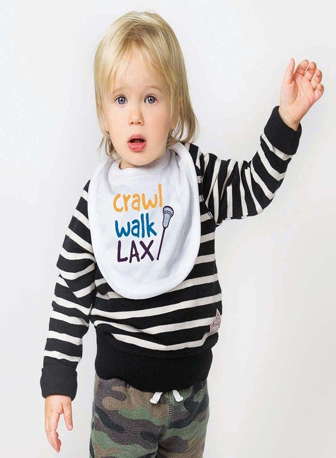 ChalkTalkSPORTS Lacrosse Baby & Infant Bib | Crawl Walk Lacrosse | Soft Microfiber Bib - Image 2