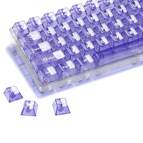 HITIME غطاء مفاتيح HITIME XVX الشفاف، أغطية مفاتيح شفافة بنفسجية 60 65 75 100 بالمئة، مجموعة أغطية مفاتيح مخصصة من السيراميك الكريستالي 124 مفتاح، بروفايل شيري، تضيء من خلال، تصميم لطيف لوحات المفاتيح الميكانيكية - Image 1