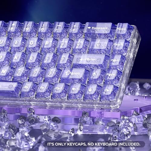HITIME غطاء مفاتيح HITIME XVX الشفاف، أغطية مفاتيح شفافة بنفسجية 60 65 75 100 بالمئة، مجموعة أغطية مفاتيح مخصصة من السيراميك الكريستالي 124 مفتاح، بروفايل شيري، تضيء من خلال، تصميم لطيف لوحات المفاتيح الميكانيكية - Image 4